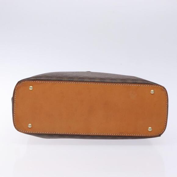 CELINE Macadam Canvas Hand Bag Pvc Leather Brown Gold - Picture 9 of 12